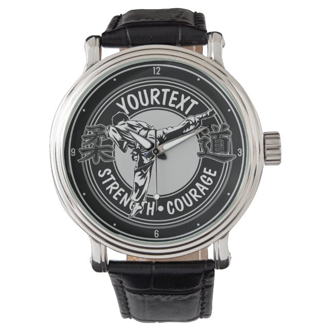 Personalized Martial Arts JUDO Japan Combat Sport Watch (Front)