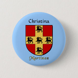 Personalized Martinez Historical Shield 2 Inch Round Button