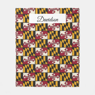 Personalized Maryland Flag Fleece Blanket