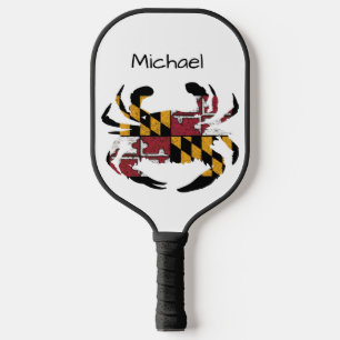 Personalized Maryland State Flag / Blue Crab Pickleball Paddle