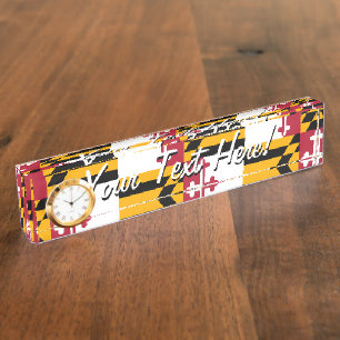 Personalized Maryland State Flag Design Nameplate