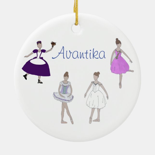 Personalized Marzipan/Flower/Maid/Snow Nutcracker Ceramic Ornament (Back)