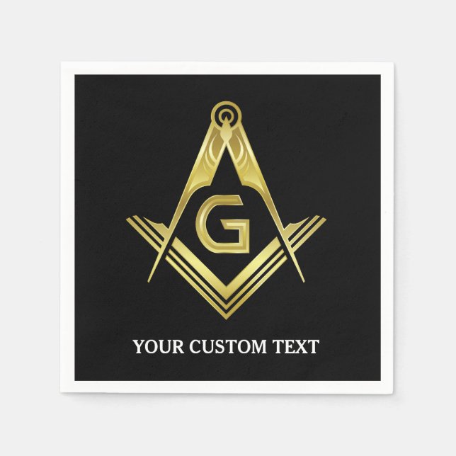 Personalized Masonic Napkins & Party Decorations (Front)