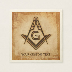 Personalized Masonic Napkins Rustic Parchment