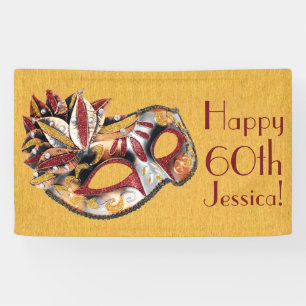 Personalized Masquerade Mask Birthday Banner