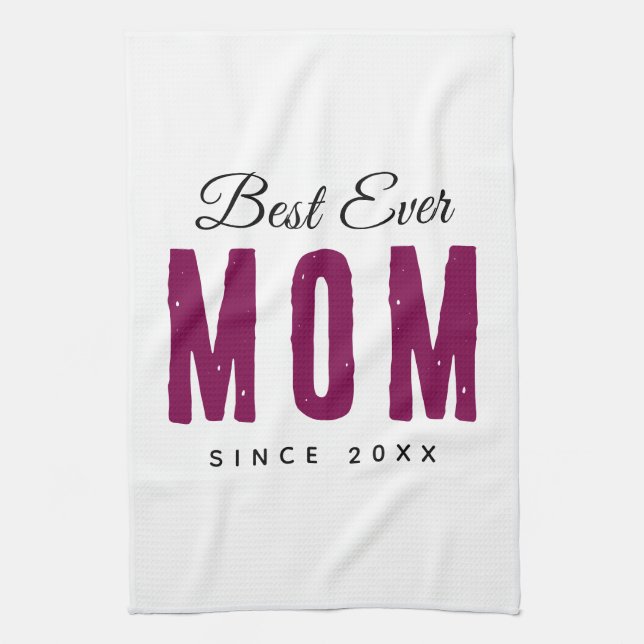 Personalized Massage Kitchen Towel – Best Mom Ever (Vertical)