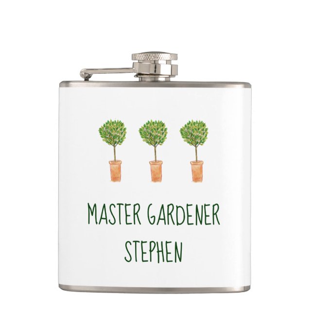 Personalized Master Gardener | Gardening Hip Flask (Front)
