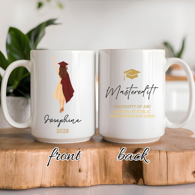 Personalized Master’s Mug Graduation Gift for Her (Custom Graduate Mug Master’s Degree Gift for Her, Master’s Degree Custom Mug Gift for Graduates)