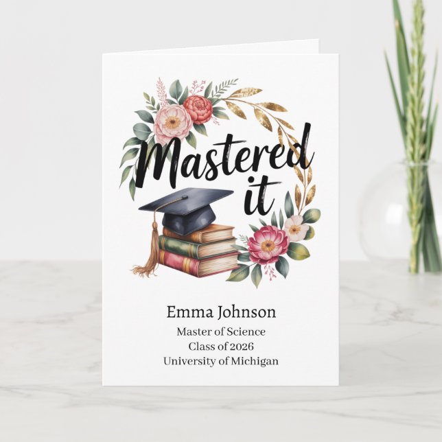 Personalized Mastered It Graduation Card (Front)
