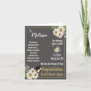 Personalized Master's Degree Graduation Card