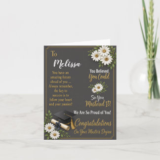Personalized Master's Degree Graduation  Card