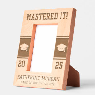 Personalized Masters Degree Graduation  Etched Frames