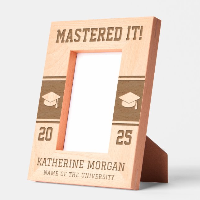 Personalized Masters Degree Graduation  Etched Frames (Left)