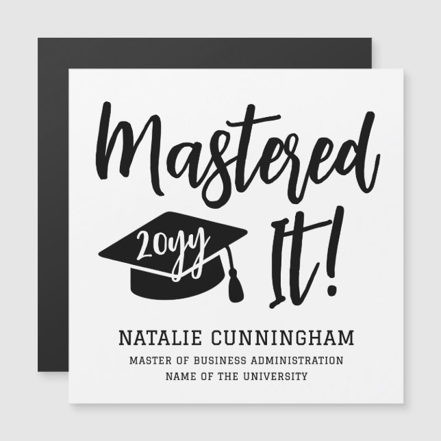 Personalized Masters Degree Graduation Mastered It (Front/Back)