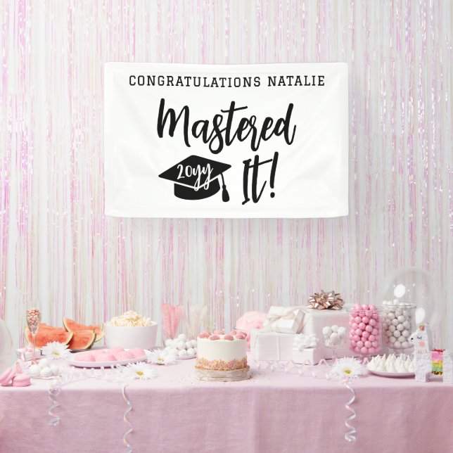 Personalized Masters Degree Graduation Mastered It Banner (Party)