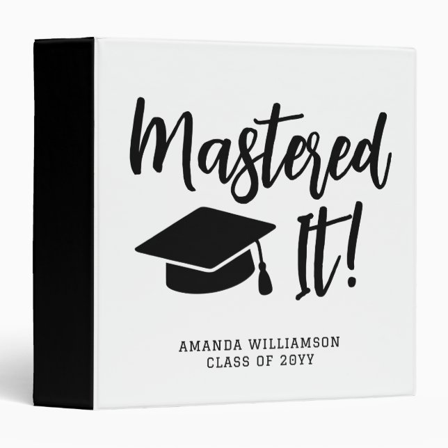 Personalized Masters Degree Graduation Mastered It Binder (Front/Spine)