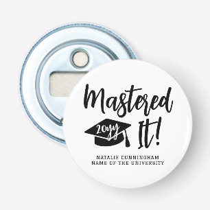 Personalized Masters Degree Graduation Mastered It Bottle Opener