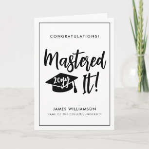 Personalized Masters Degree Graduation Mastered It Card