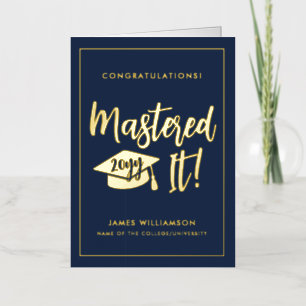 Personalized Masters Degree Graduation Mastered It Foil Greeting Card