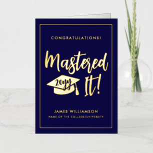 Personalized Masters Degree Graduation Mastered It Foil Greeting Card