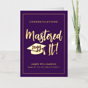 Personalized Masters Degree Graduation Mastered It Foil Greeting Card