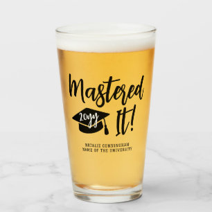 Personalized Masters Degree Graduation Mastered It Glass