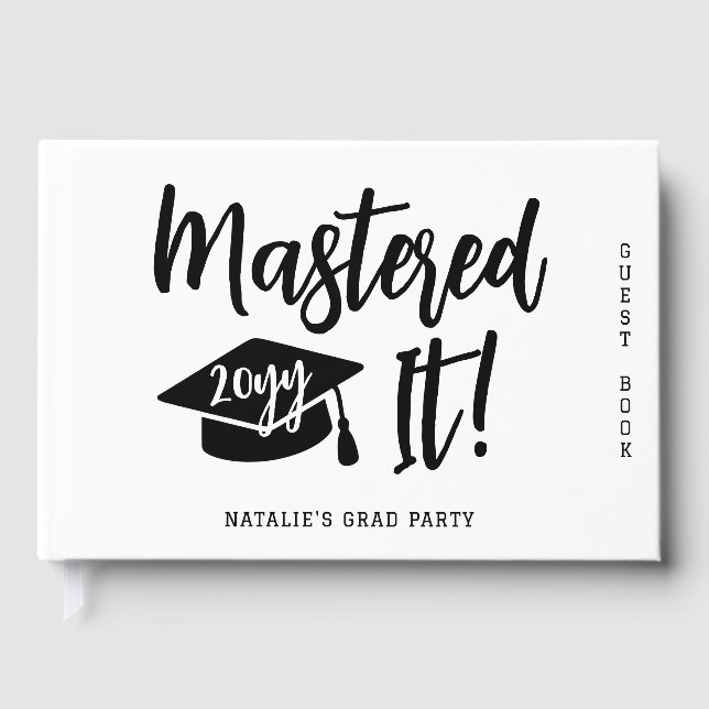 Personalized Masters Degree Graduation Mastered It Guest Book (Front)