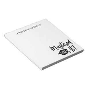 Personalized Masters Degree Graduation Mastered It Notepad