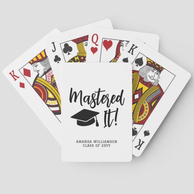 Personalized Masters Degree Graduation Mastered It Playing Cards (Back)