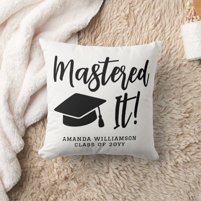 Personalized Masters Degree Graduation Mastered It Throw Pillow (Blanket)