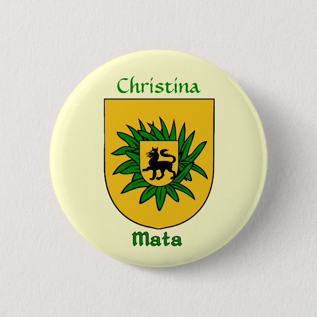 Personalized Mata Historical Shield 2 Inch Round Button (Front)