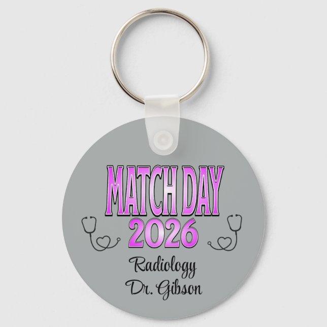 Personalized Match Day Medical Residency Specialty Keychain (Front)