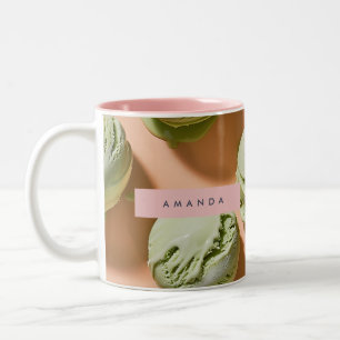 Personalized Matcha Ice Cream Scoop  Two-Tone Coffee Mug