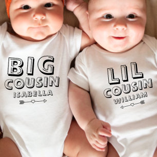 Personalized Matching Big Cousin Baby Bodysuit