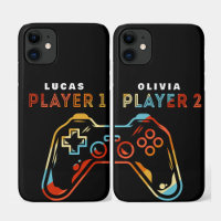 Personalized Matching Gamer Player 2 Stylish Black