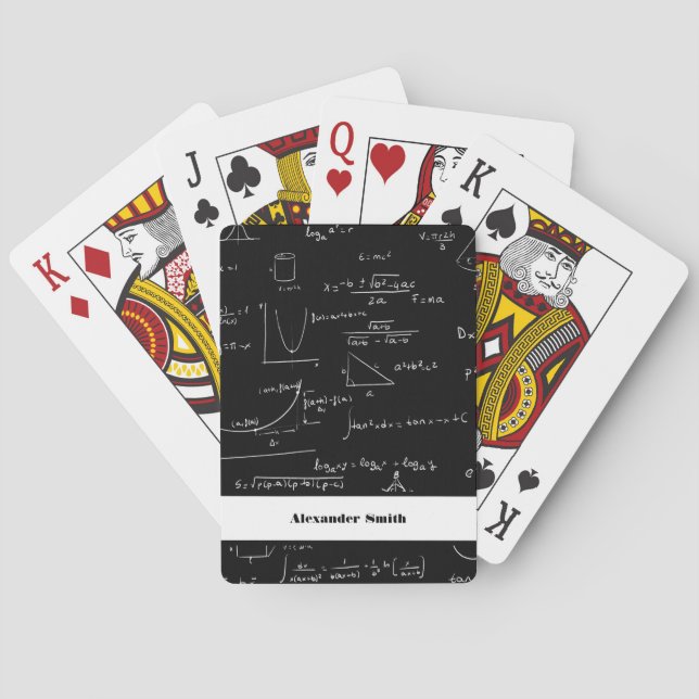 Personalized Math Formulas Equations Teacher Playing Cards (Back)