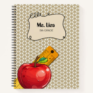 Personalized Math Teacher Apple Notebook