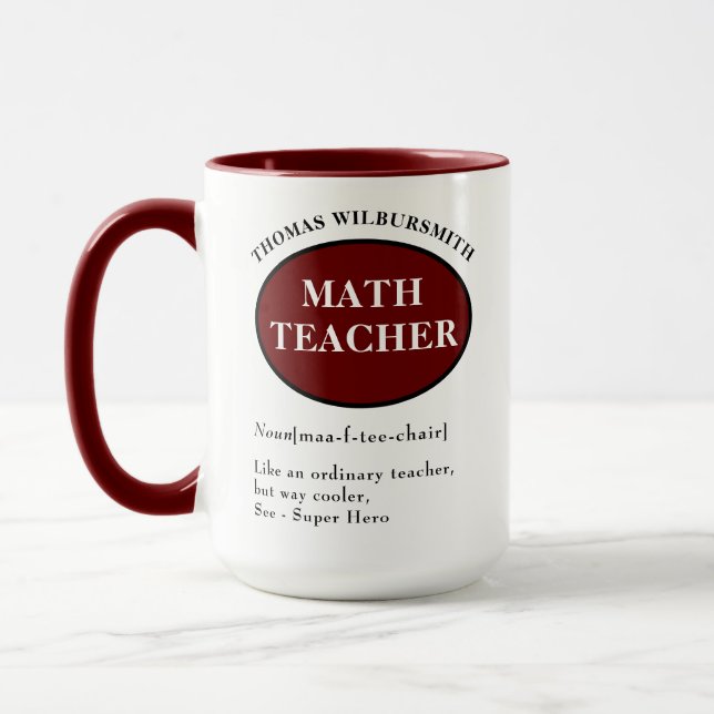 Personalized Math Teacher Mug (Left)