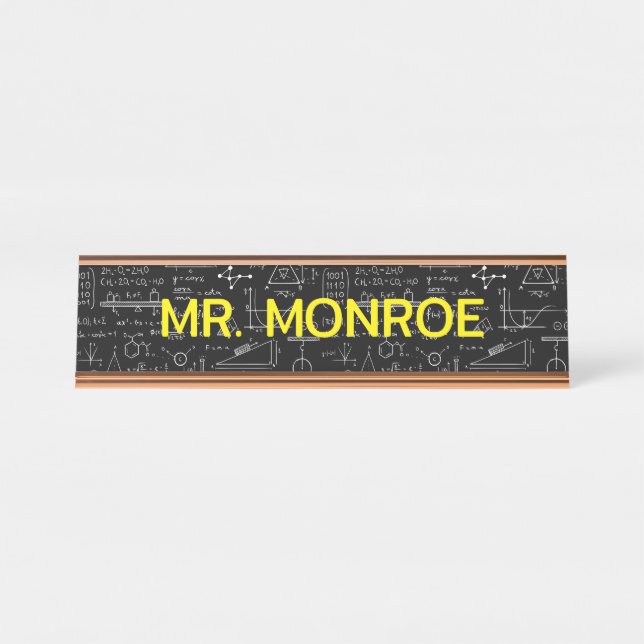 Personalized Math Teacher Name Back To School Desk Name Plate (Front)