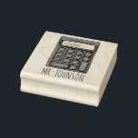 Personalized Math Teacher School Calculator Stamp<br><div class="desc">Rubber stamp features an original marker illustration of a calculator. Simply personalize with the name of your favourite teacher.</div>