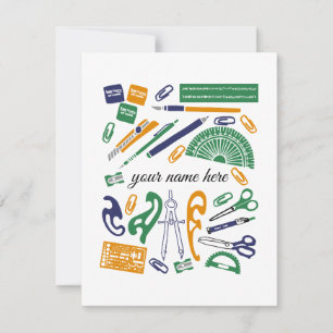 Personalized Math Teacher Stationery Notecards