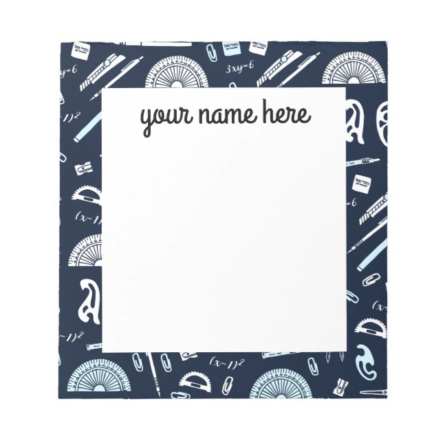 Personalized Mathematics Notepad (Front)