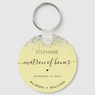 Personalized Matron of Honour Glitter confetti Keychain