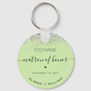 Personalized Matron of Honour Glitter confetti Keychain
