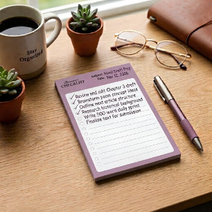 Personalized Mauve Checklist Post-it Notes