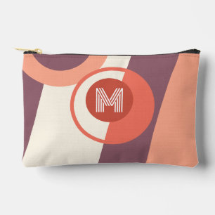 Personalized Mauve Peach Orange Coral Red Retro Accessory Pouch