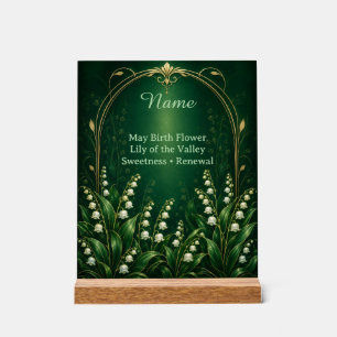 Personalized May Birth Flower Lily of the Valley Acrylic Sign