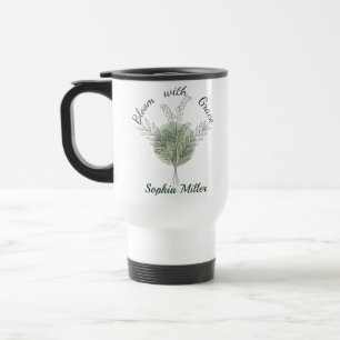 Personalized May Birth Flower Lily of the Valley Travel Mug