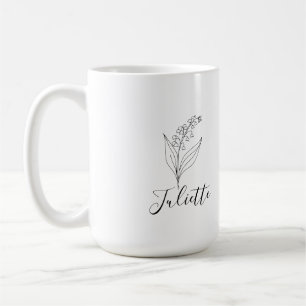 Personalized May Lily of the Valley Birth Flower  Coffee Mug