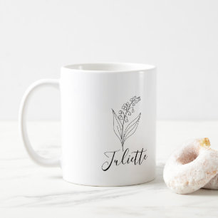 Personalized May Lily of the Valley Birth Flower  Coffee Mug